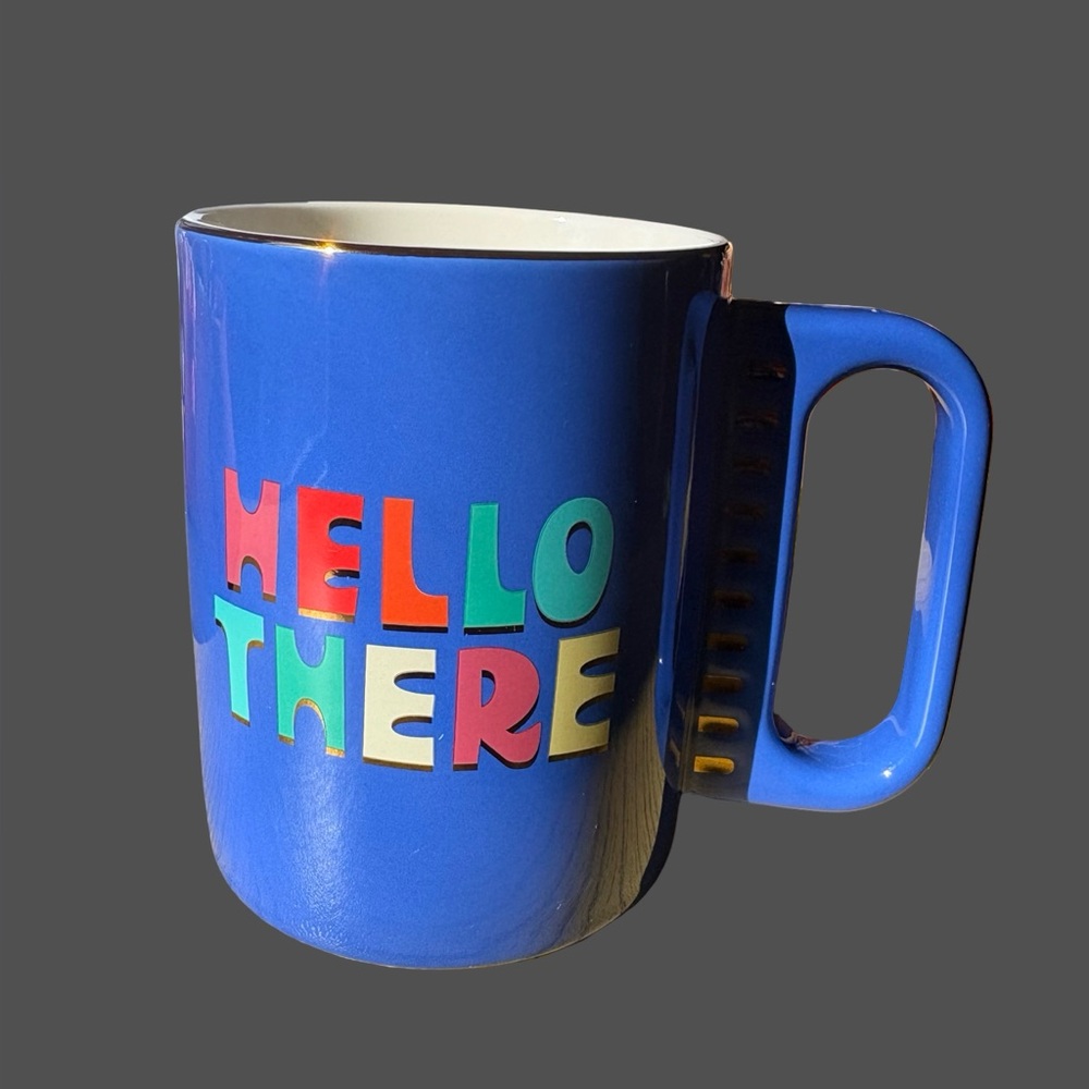 Vibrant Blue Mug with 'Hello There' Design